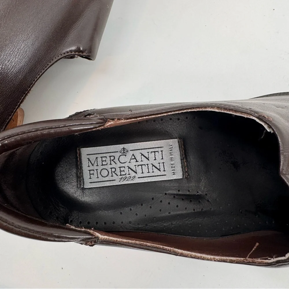 Mercanti Fiorentini Dress Shoes Cap Toe Oxford Men's Brown Size 12 Italy